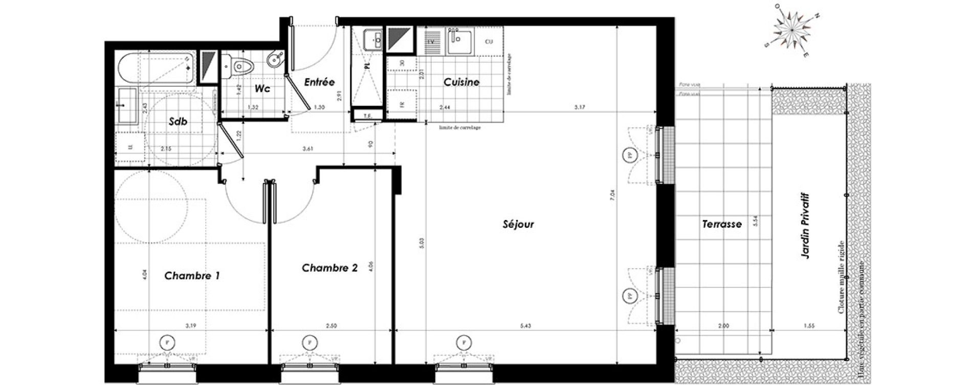 Appartement T3 de 75,00 m2 &agrave; Clamart Panorama