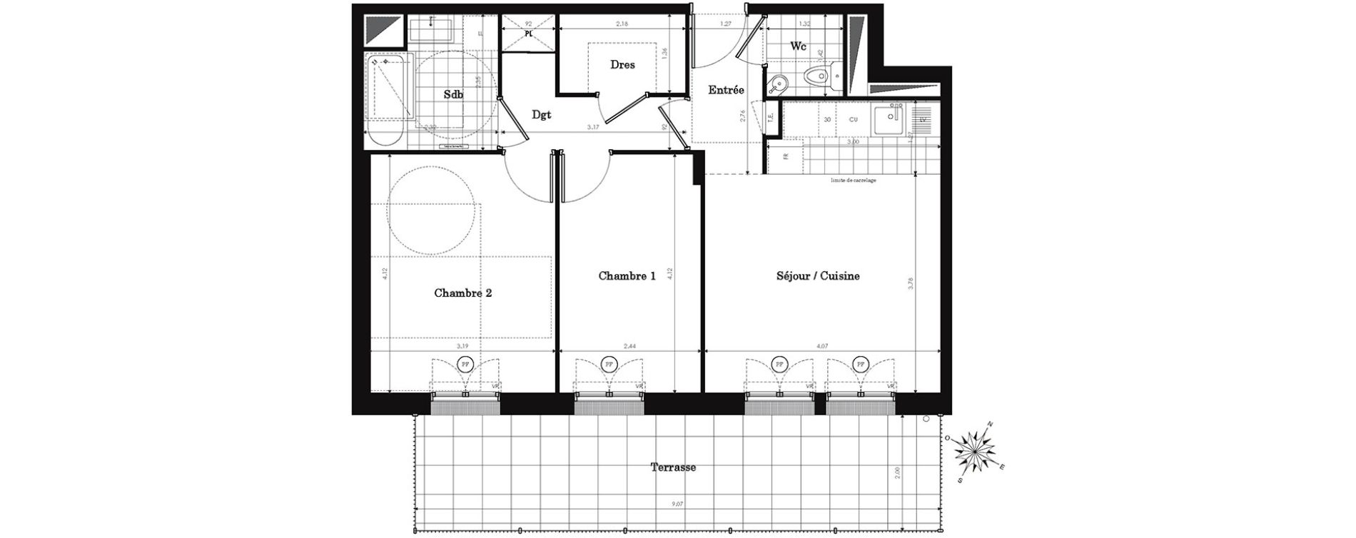 Appartement T3 de 59,60 m2 &agrave; Clamart Panorama
