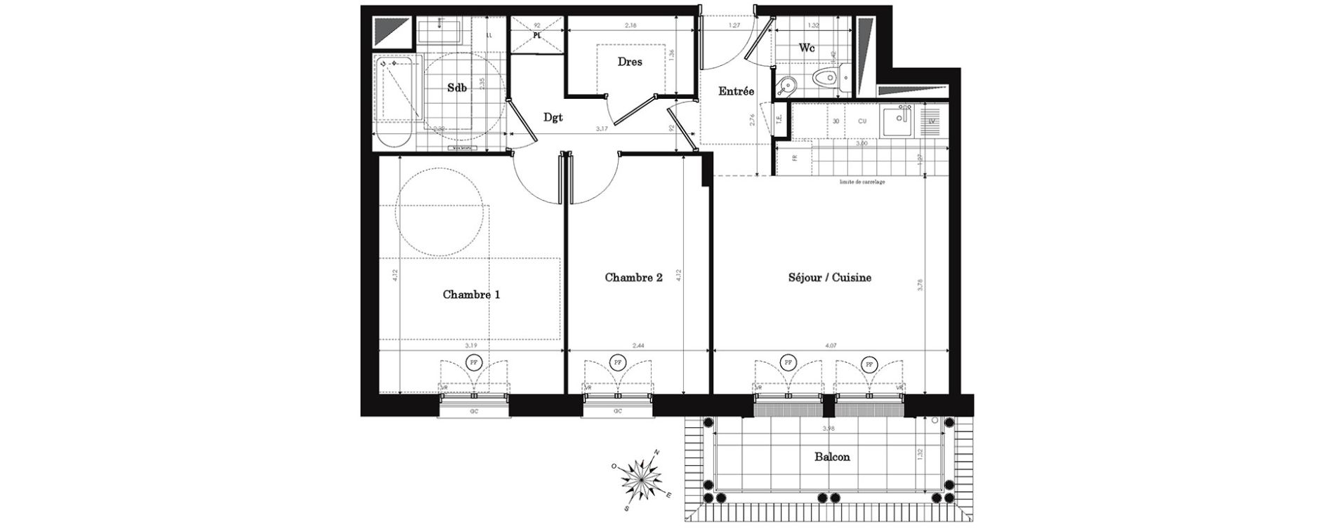 Appartement T3 de 59,60 m2 &agrave; Clamart Panorama