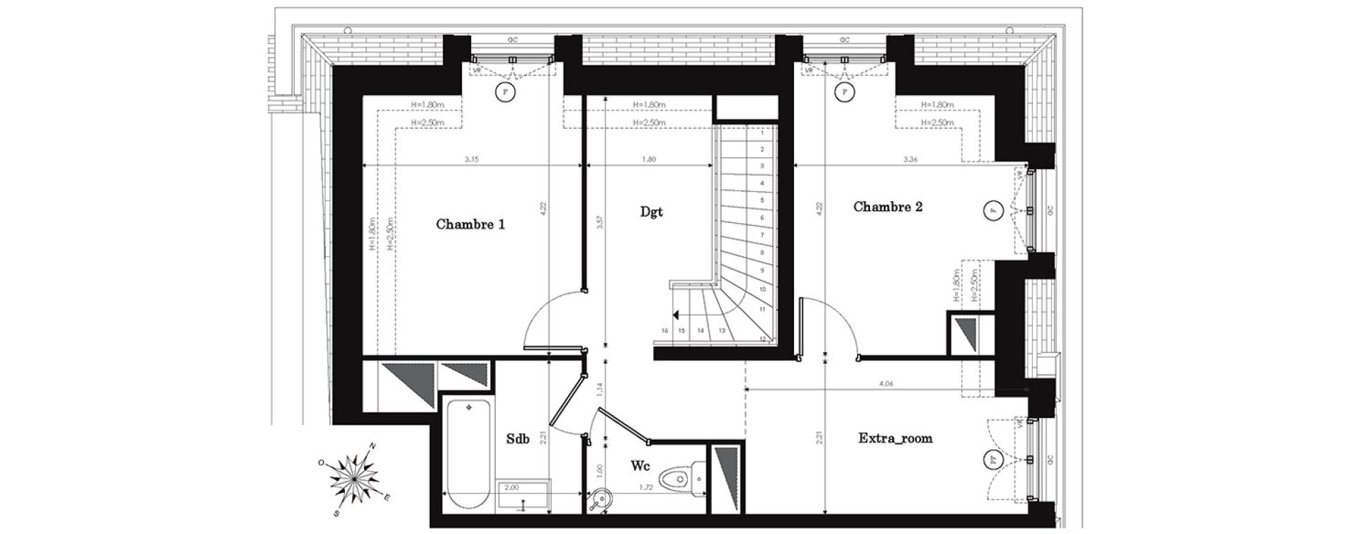 Appartement T3 de 73,40 m2 &agrave; Clamart Panorama