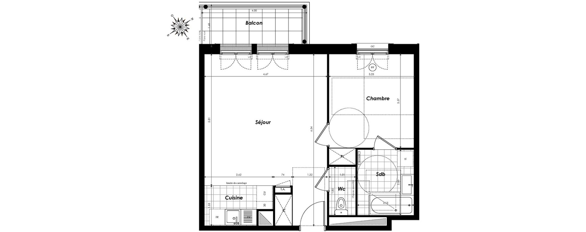 Appartement T2 de 49,30 m2 &agrave; Clamart Panorama
