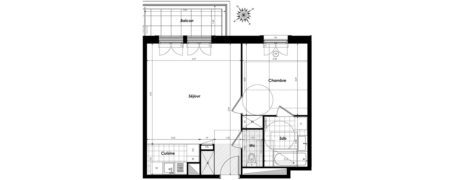 Appartement T2 de 49,30 m2 &agrave; Clamart Panorama