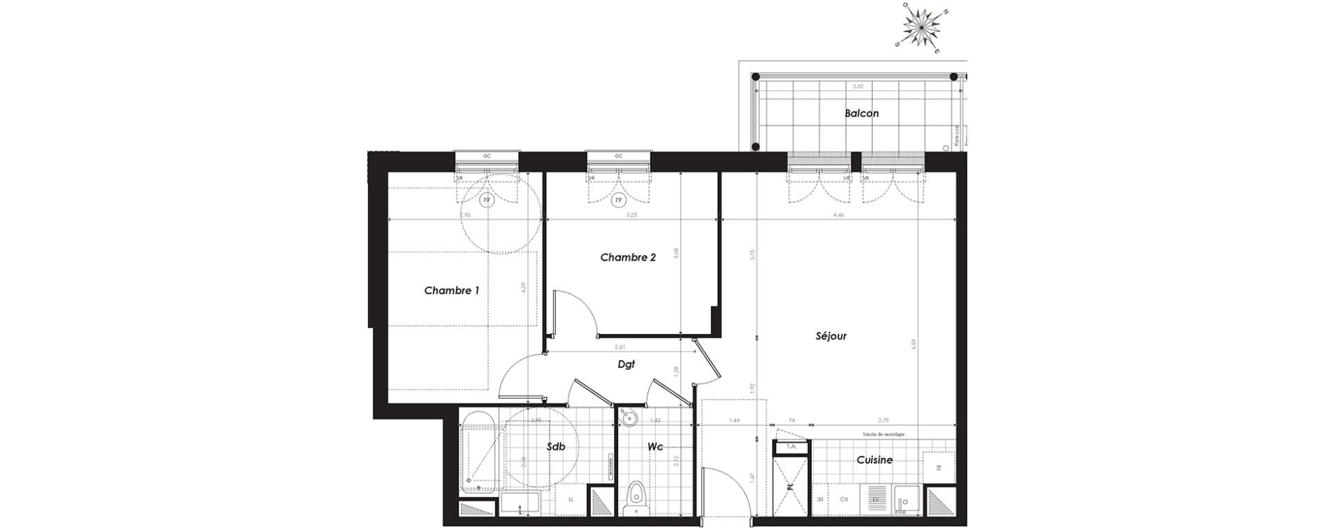 Appartement T3 de 64,70 m2 &agrave; Clamart Panorama