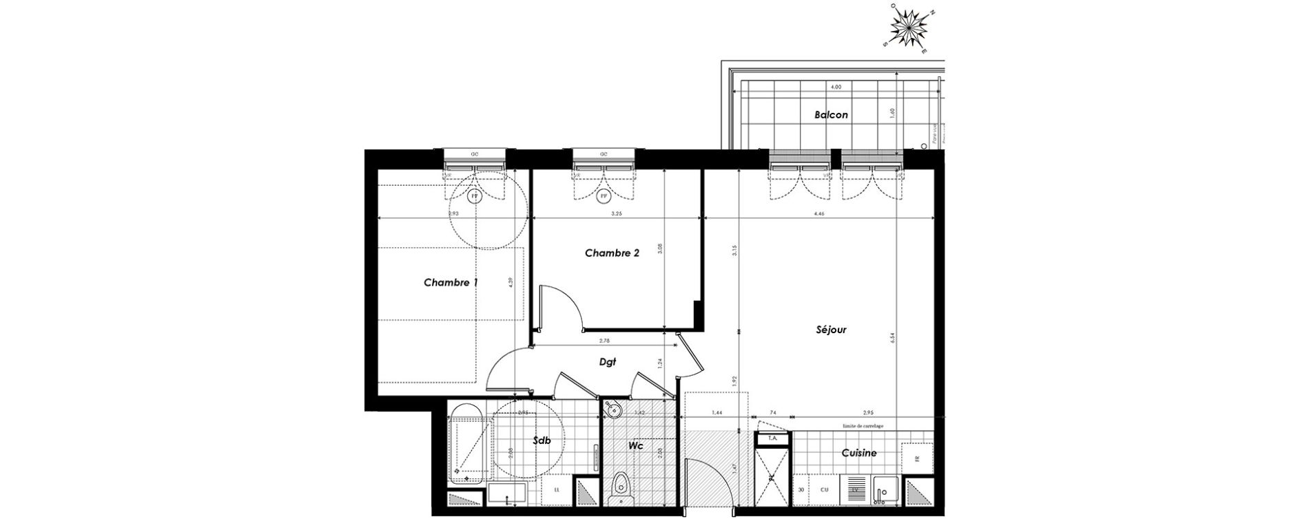 Appartement T3 de 64,70 m2 &agrave; Clamart Panorama