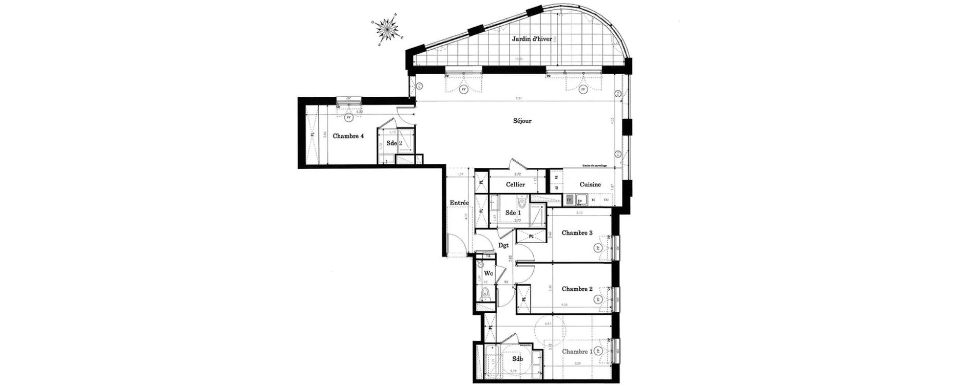 Appartement T5 de 126,30 m2 &agrave; Clamart Panorama