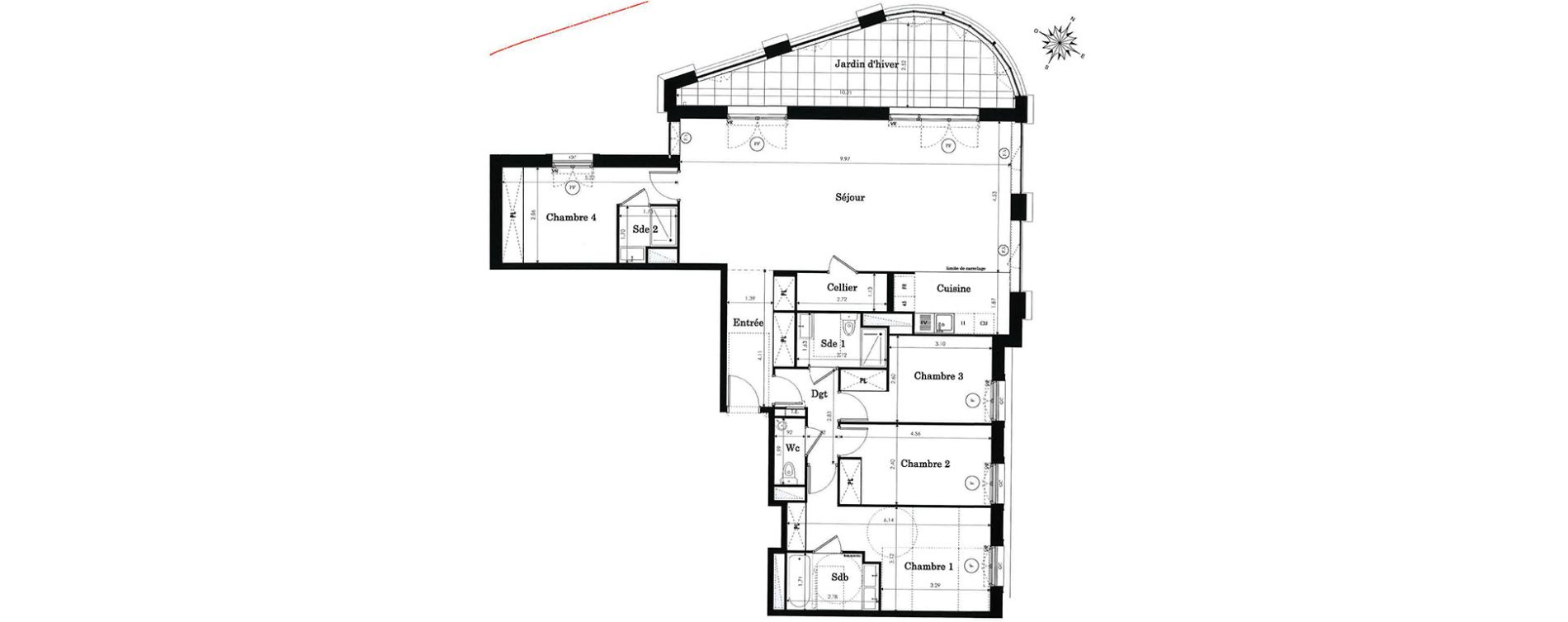 Appartement T5 de 126,50 m2 &agrave; Clamart Panorama