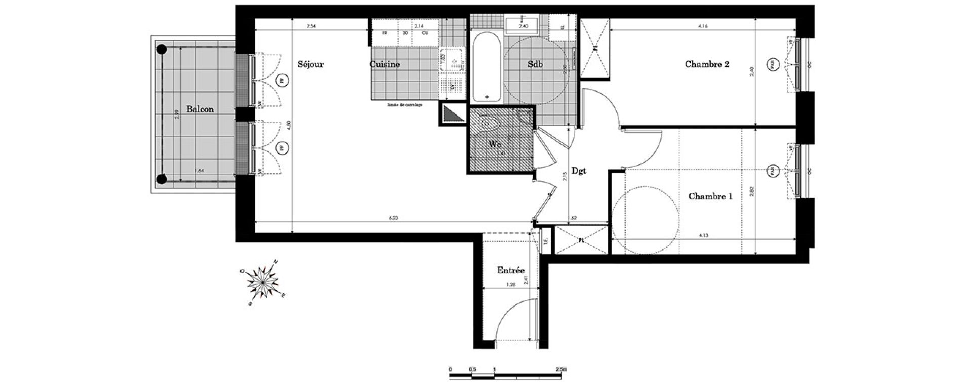 Appartement T3 de 62,20 m2 &agrave; Clamart Panorama