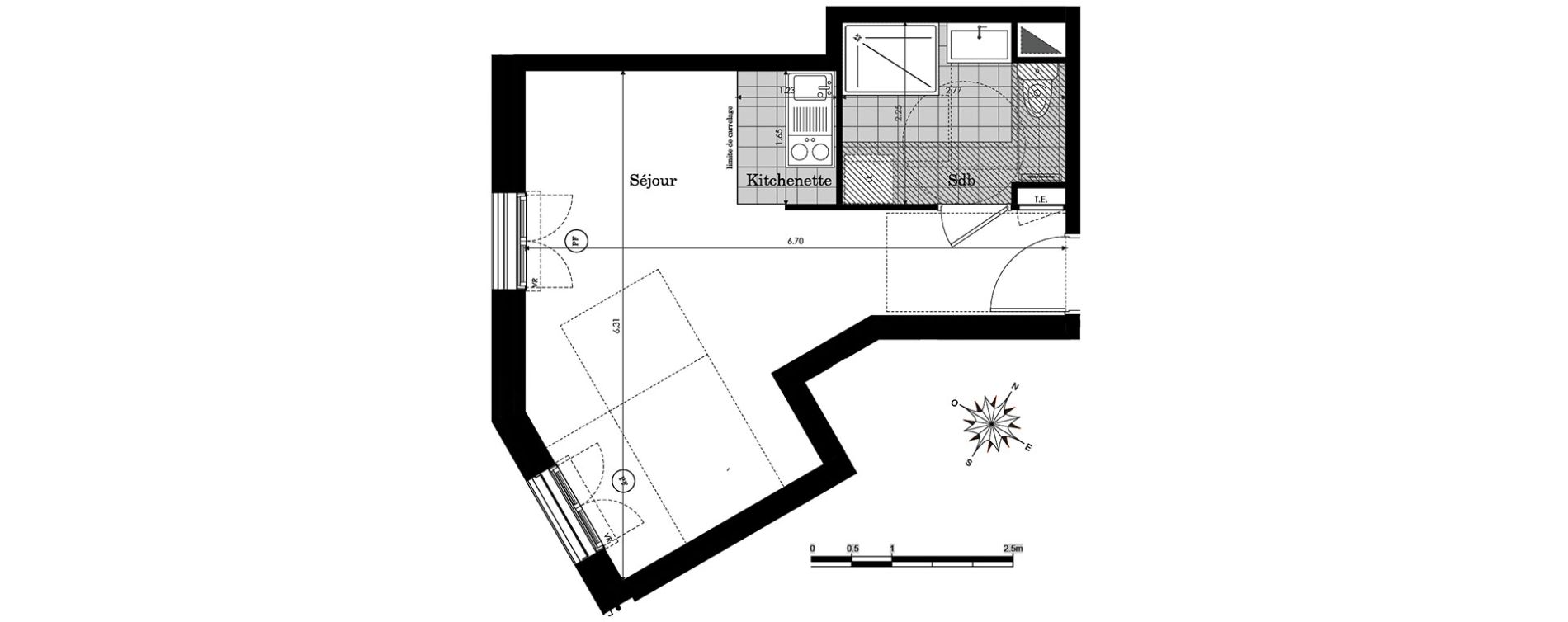 Appartement T1 de 29,80 m2 &agrave; Clamart Panorama