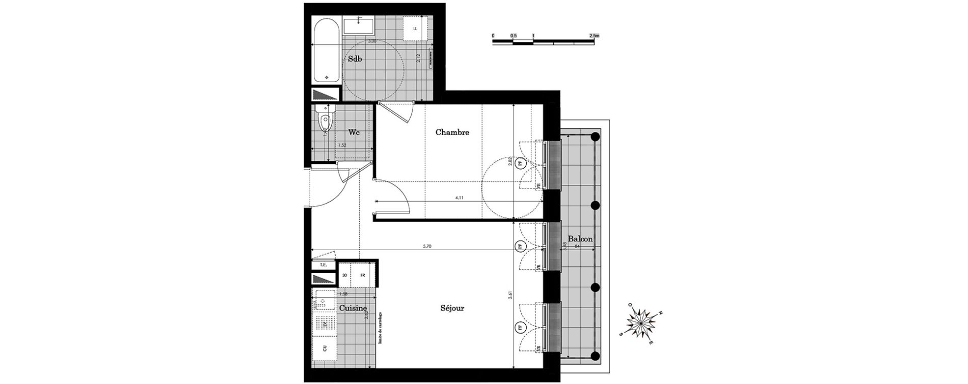 Appartement T2 de 41,94 m2 &agrave; Clamart Panorama