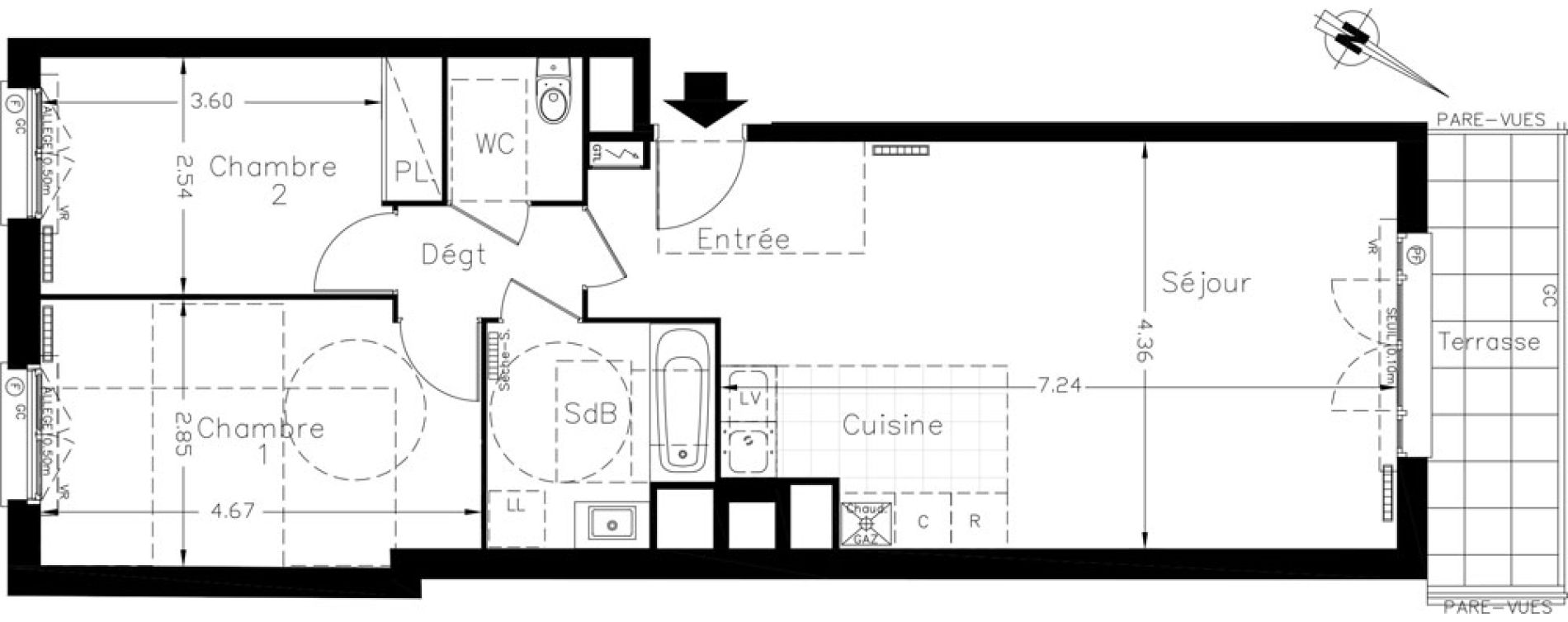 Appartement T3 de 66,22 m2 &agrave; Clamart Le petit clamart