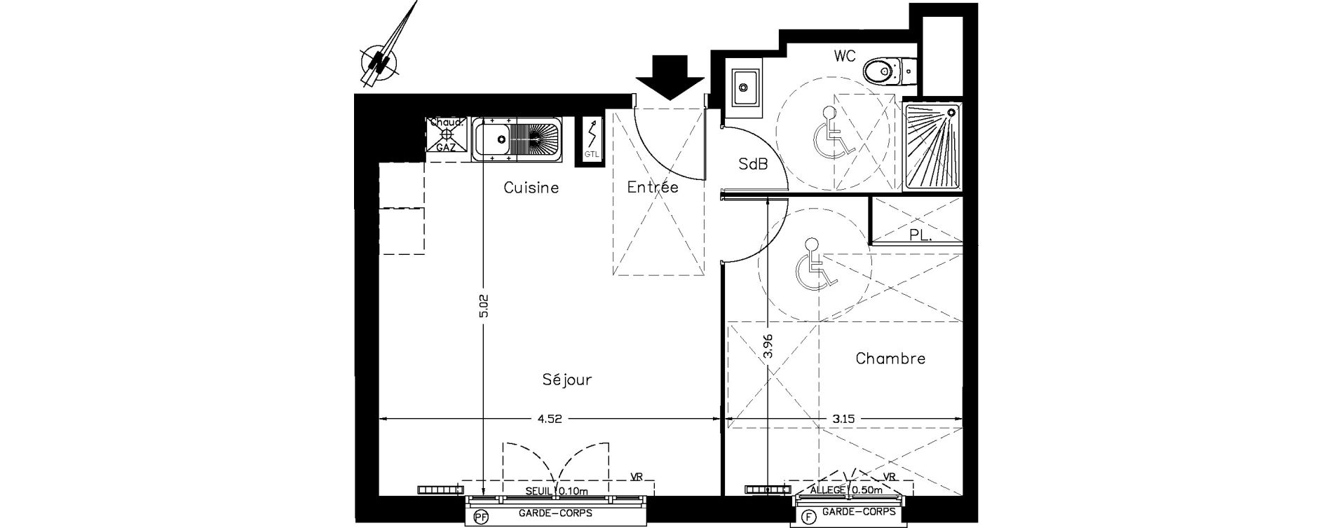 Appartement T2 de 40,26 m2 &agrave; Clamart Le petit clamart
