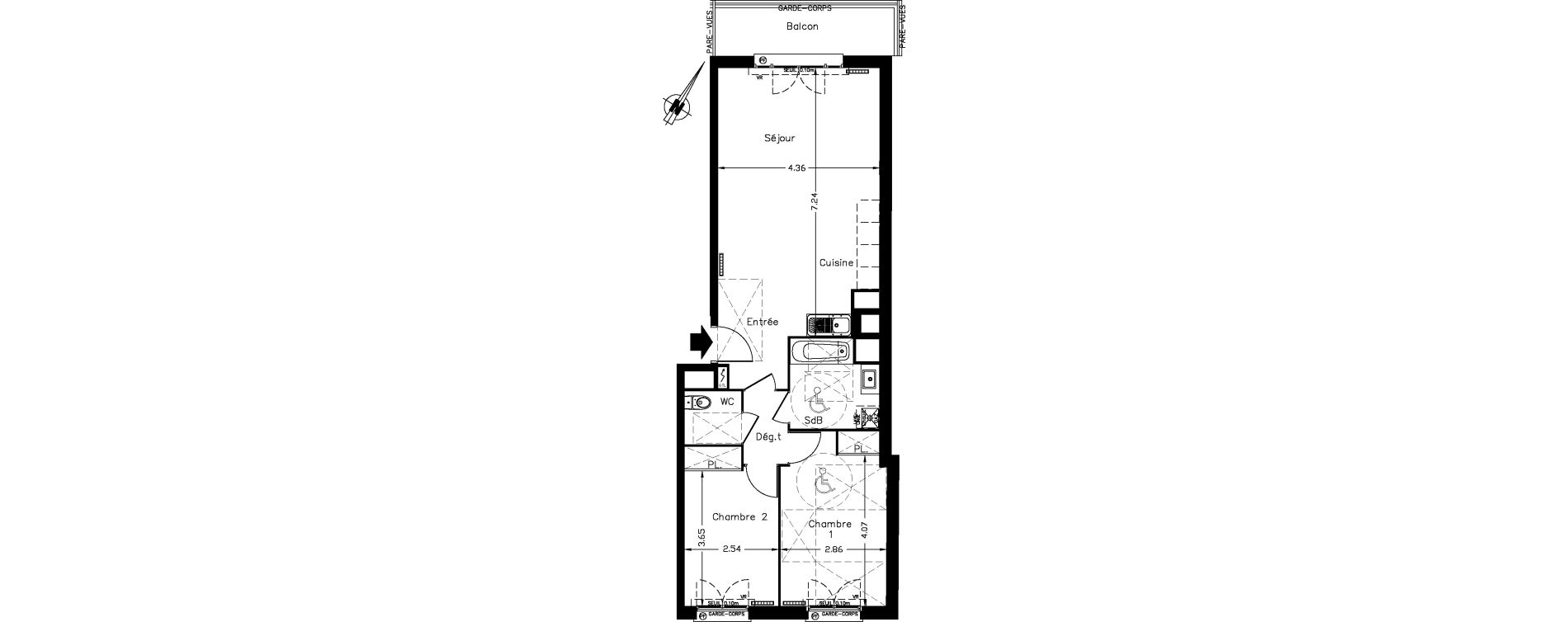 Appartement T3 de 66,60 m2 &agrave; Clamart Le petit clamart
