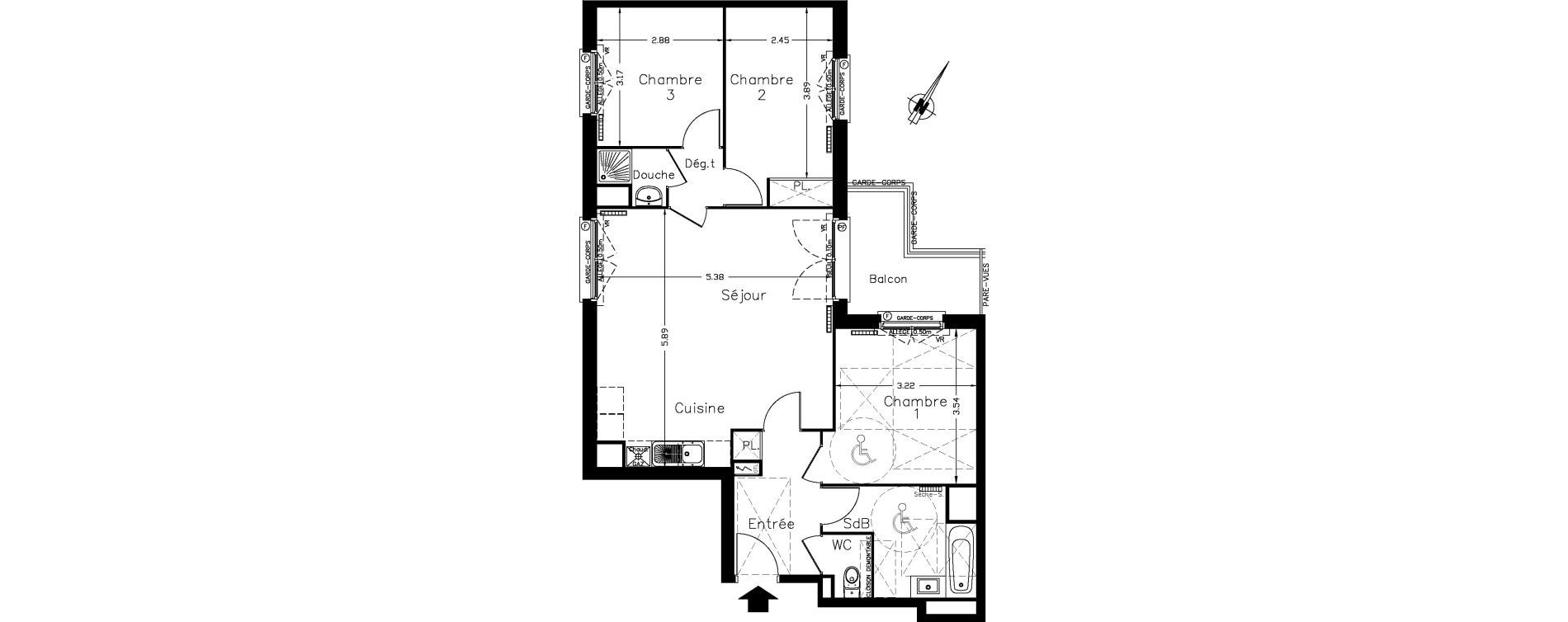 Appartement T4 de 79,42 m2 &agrave; Clamart Le petit clamart