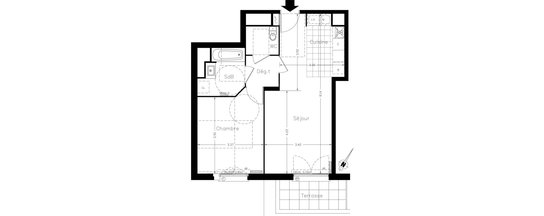 Appartement T2 de 50,30 m2 &agrave; Clamart Le petit clamart