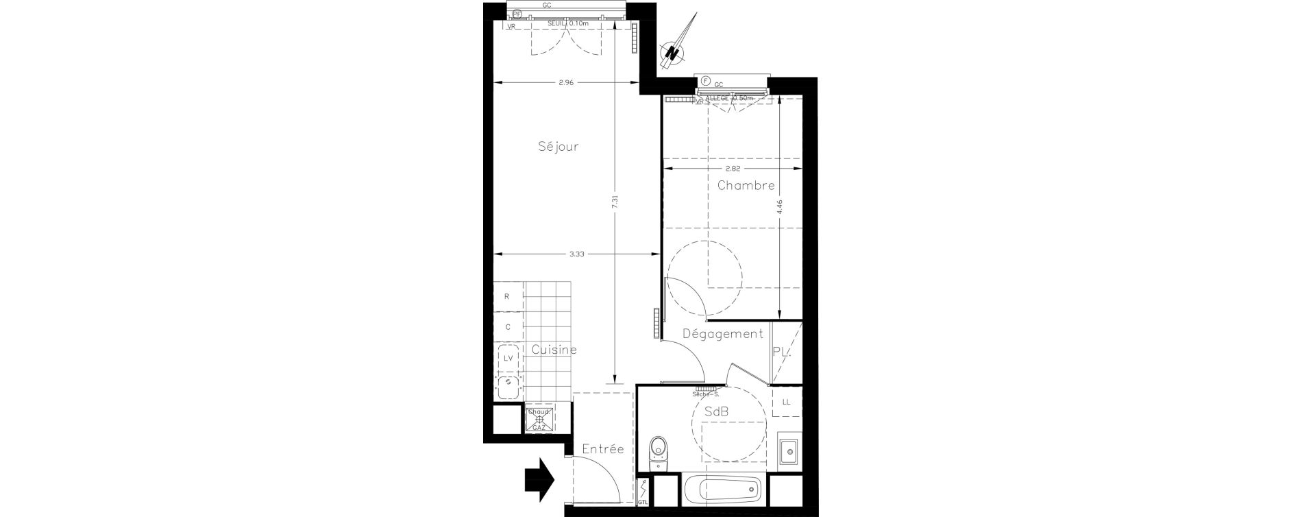 Appartement T2 de 51,12 m2 &agrave; Clamart Le petit clamart
