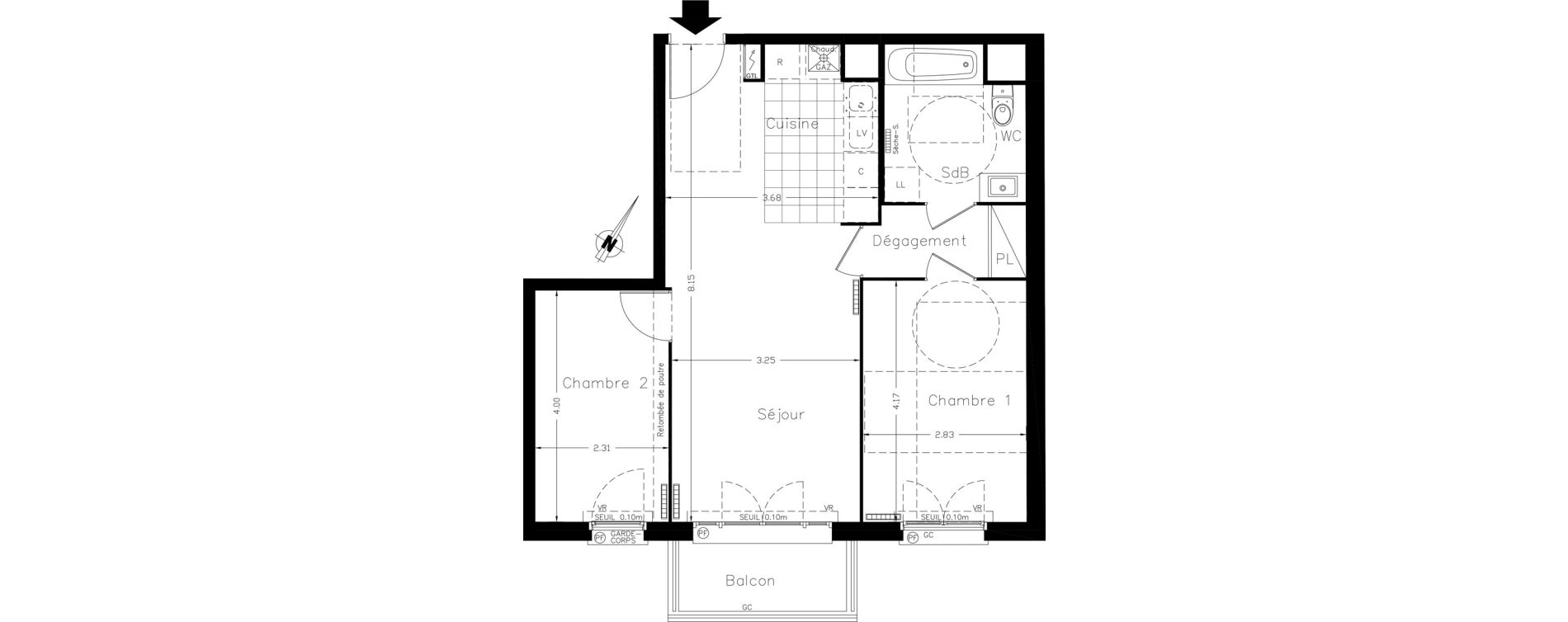 Appartement T3 de 58,31 m2 &agrave; Clamart Le petit clamart
