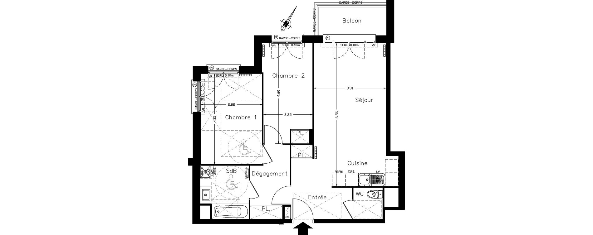 Appartement T3 de 62,88 m2 &agrave; Clamart Le petit clamart