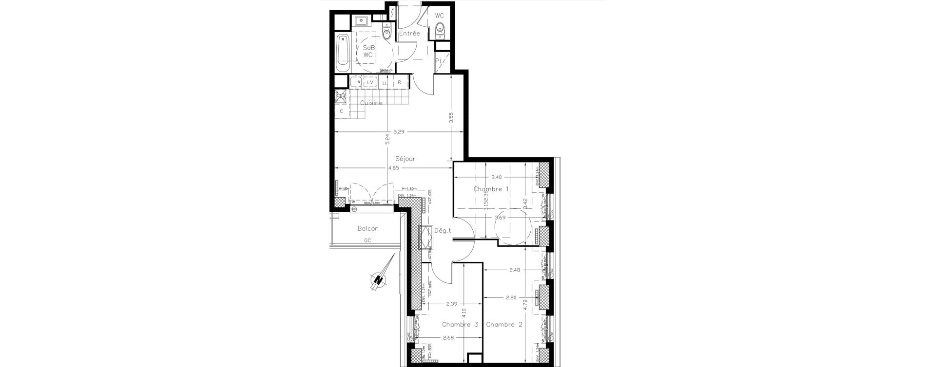 Appartement T4 de 71,28 m2 &agrave; Clamart Le petit clamart