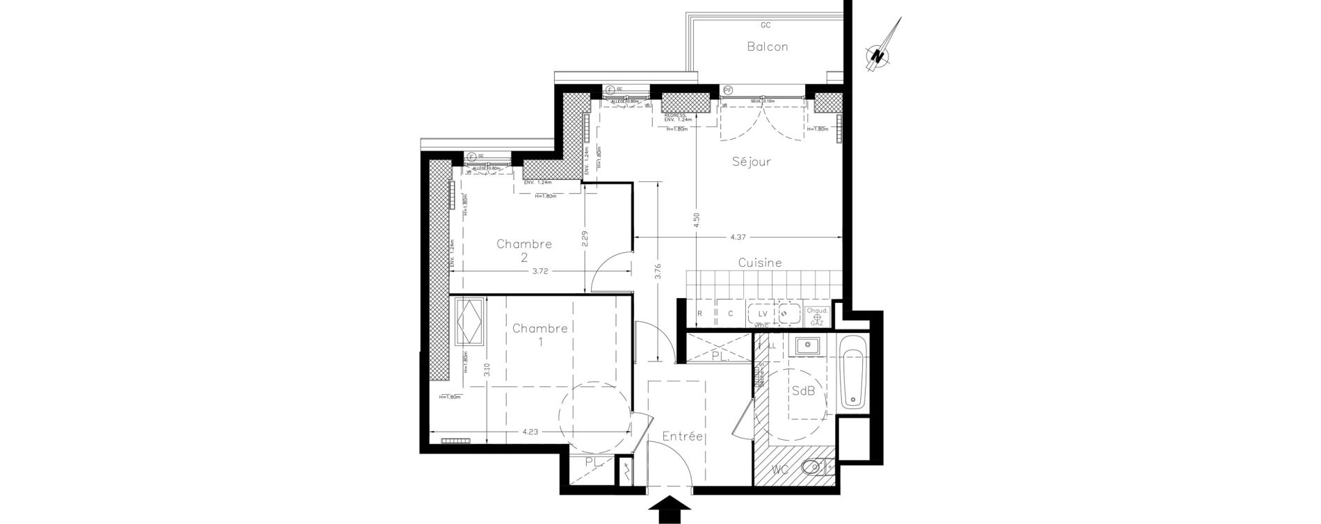 Appartement T3 de 55,69 m2 &agrave; Clamart Le petit clamart
