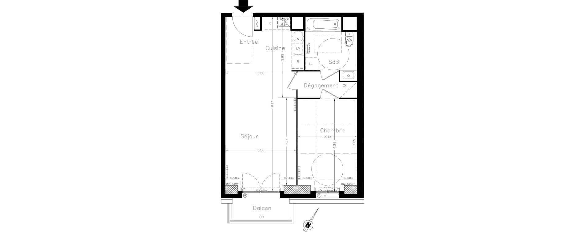 Appartement T2 de 47,29 m2 &agrave; Clamart Le petit clamart