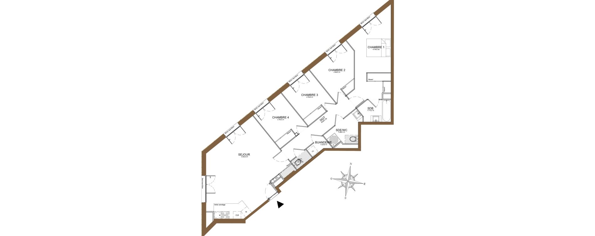 Appartement T5 de 100,05 m2 &agrave; Clamart Jardin parisien