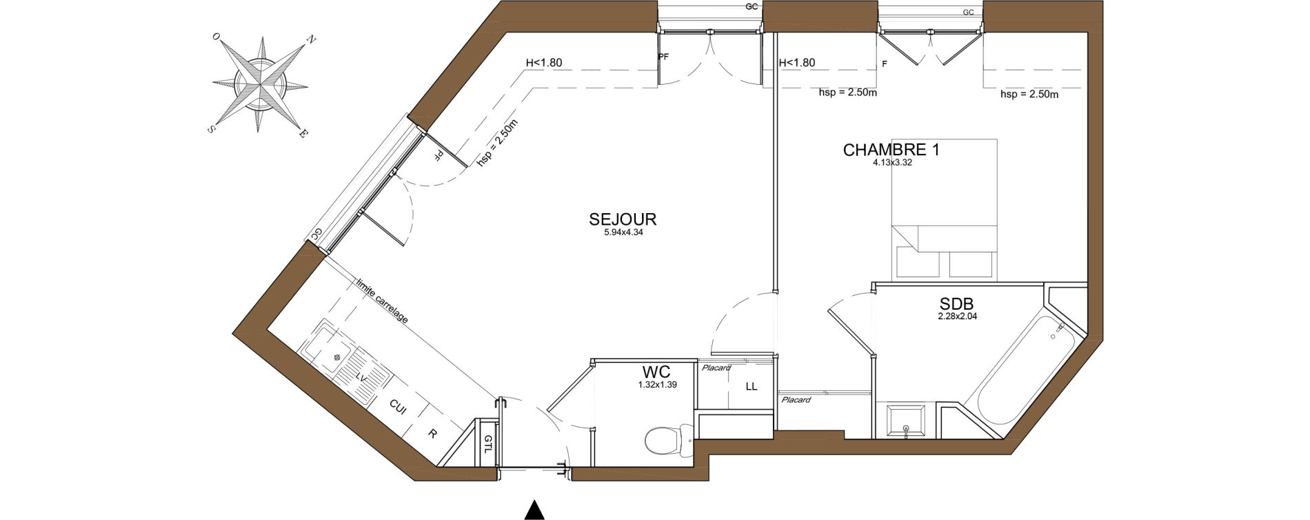 Appartement T2 de 46,04 m2 &agrave; Clamart Jardin parisien