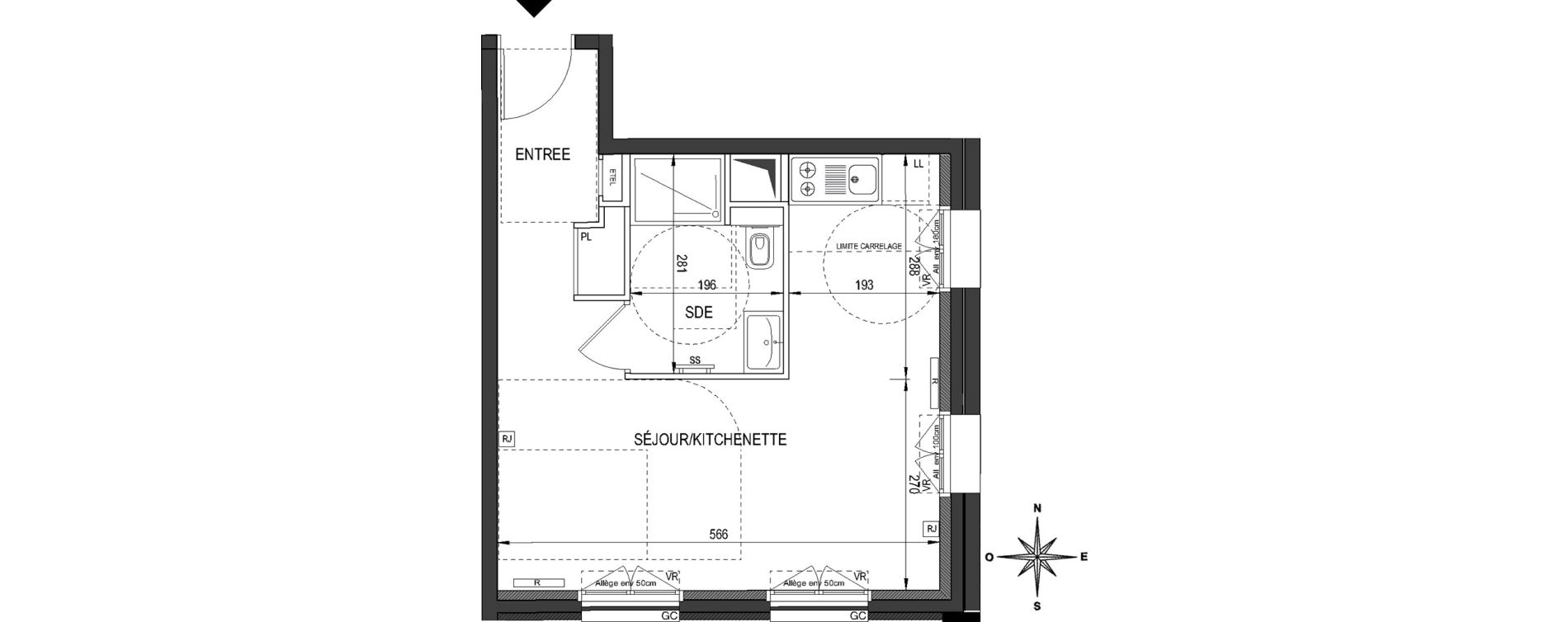 Appartement T1 de 31,80 m2 &agrave; Clamart Bois de clamart