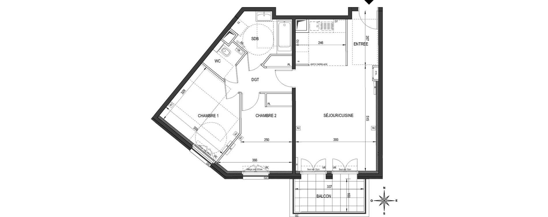 Appartement T3 de 62,75 m2 &agrave; Clamart Bois de clamart