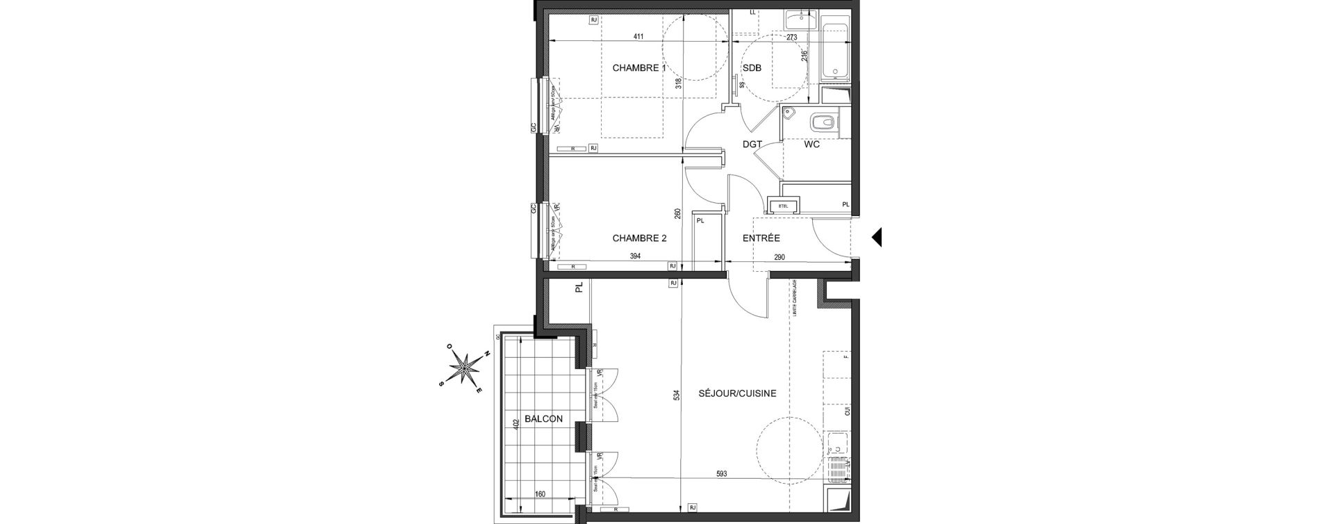 Appartement T3 de 70,35 m2 &agrave; Clamart Bois de clamart