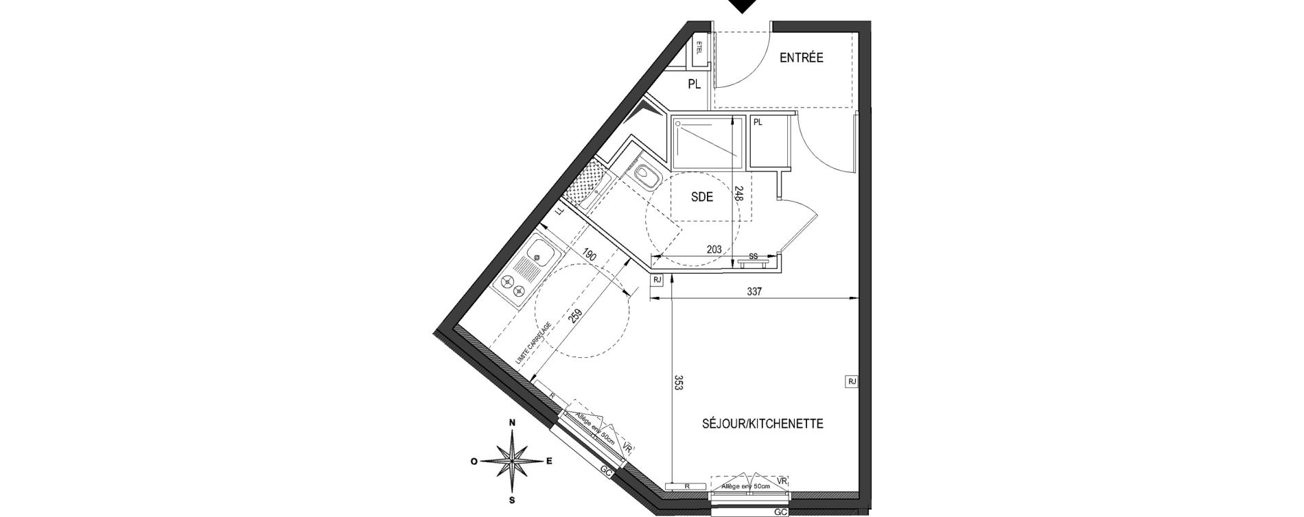 Appartement T1 de 32,60 m2 &agrave; Clamart Bois de clamart