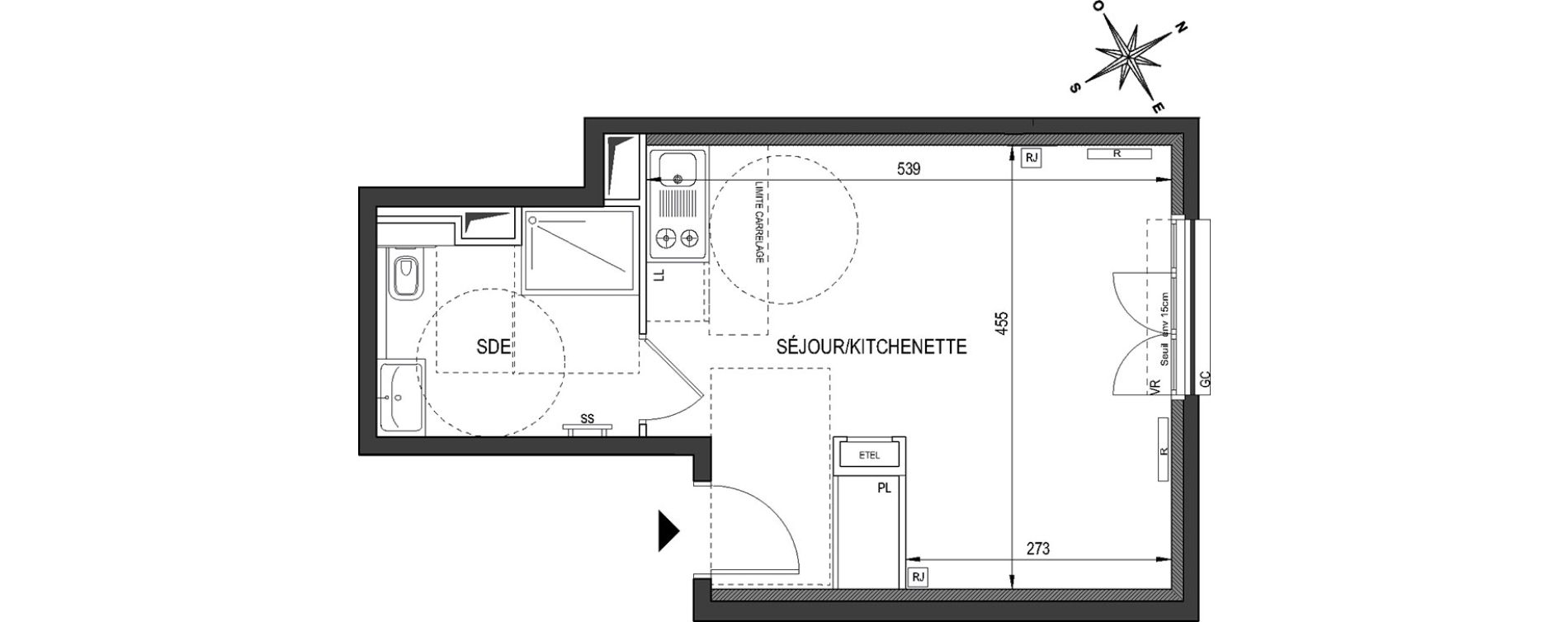 Appartement T1 de 28,70 m2 &agrave; Clamart Bois de clamart