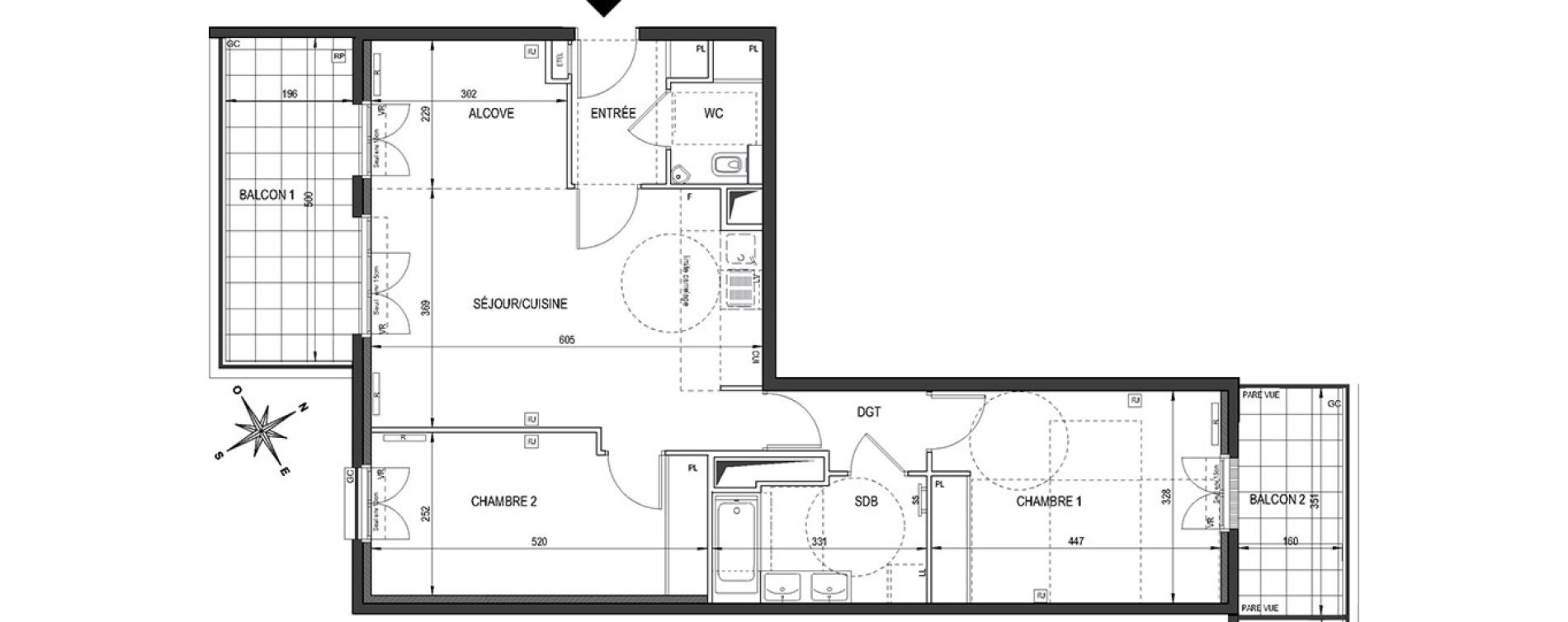 Appartement T3 de 71,65 m2 &agrave; Clamart Bois de clamart