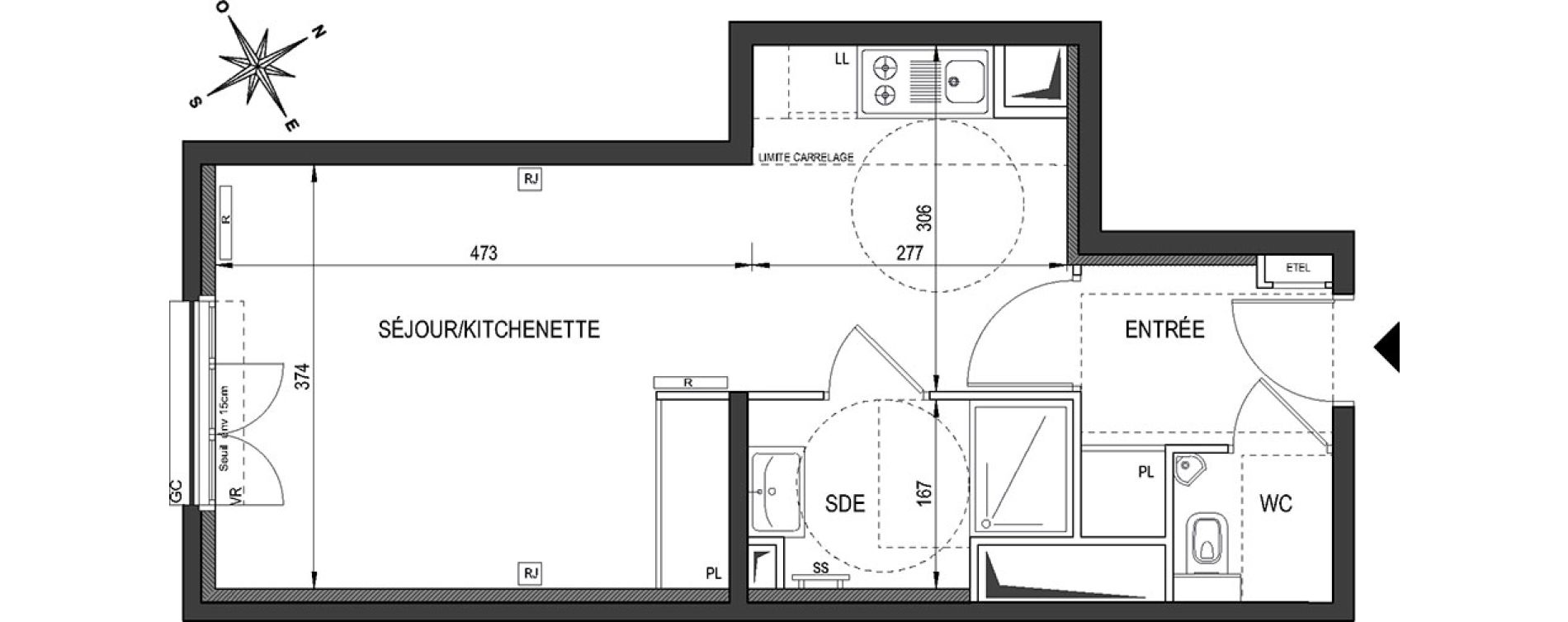 Appartement T1 de 35,40 m2 &agrave; Clamart Bois de clamart