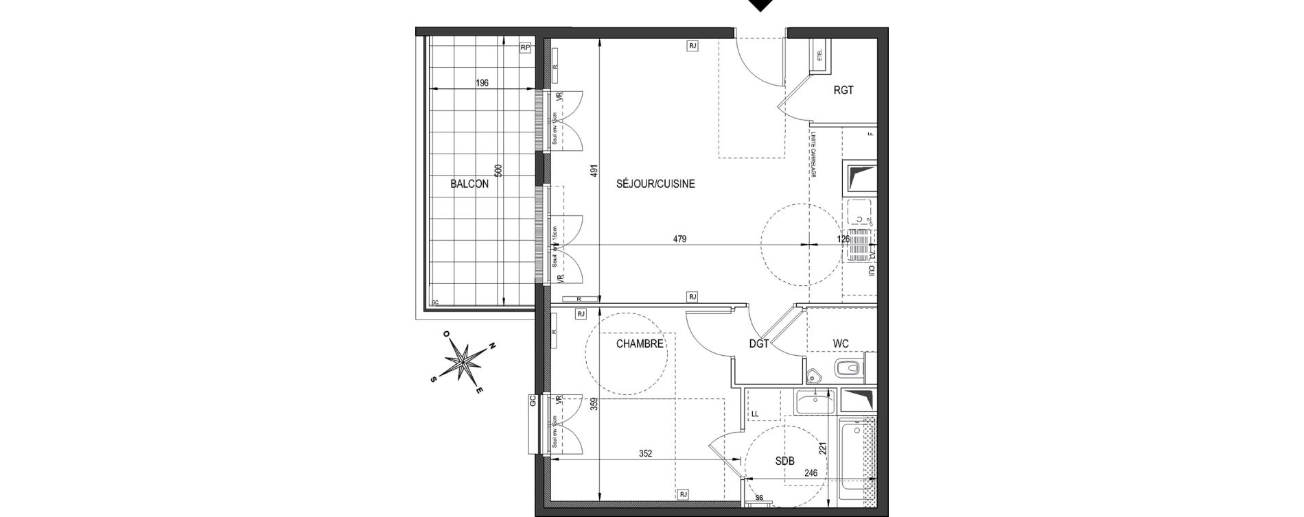 Appartement T2 de 49,75 m2 &agrave; Clamart Bois de clamart