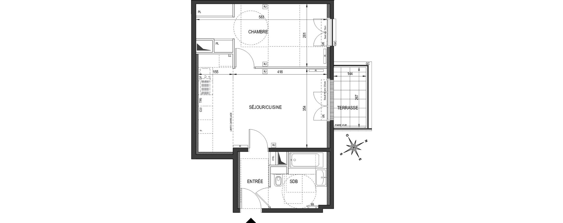 Appartement T2 de 45,00 m2 &agrave; Clamart Bois de clamart