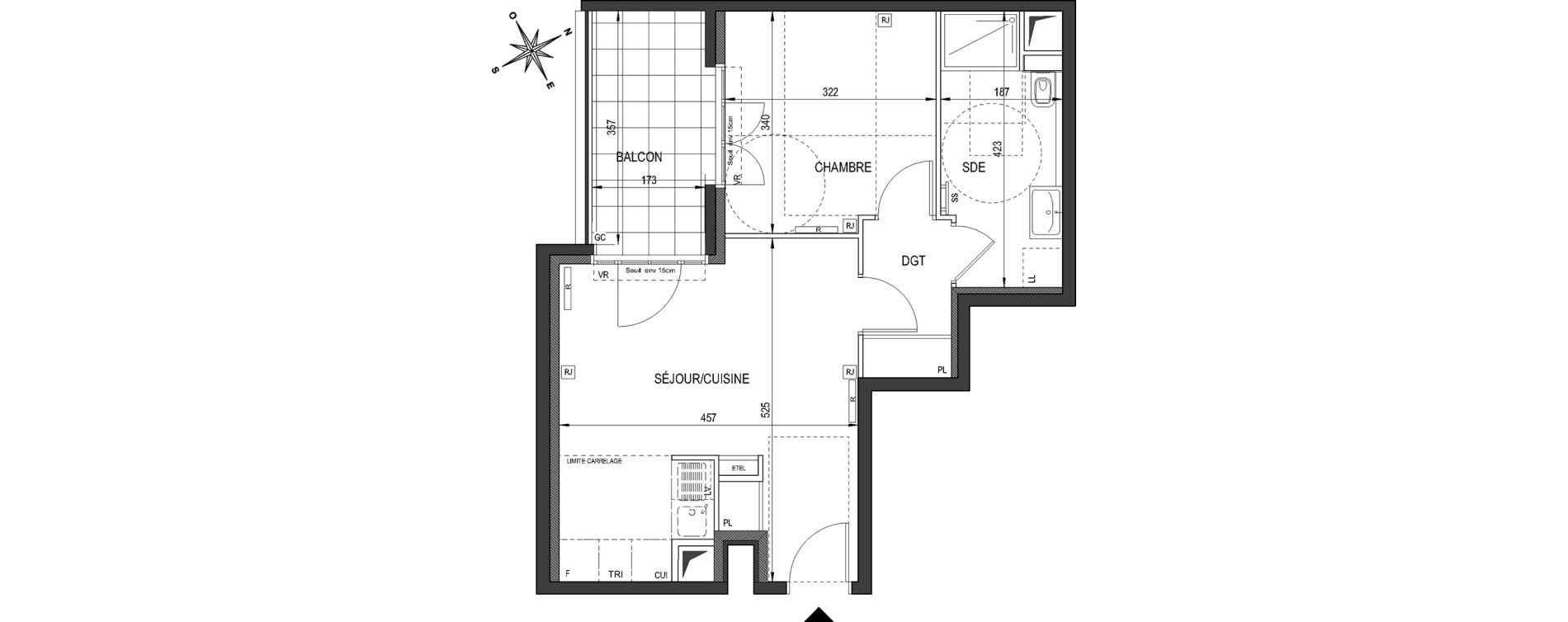 Appartement T2 de 42,25 m2 &agrave; Clamart Bois de clamart