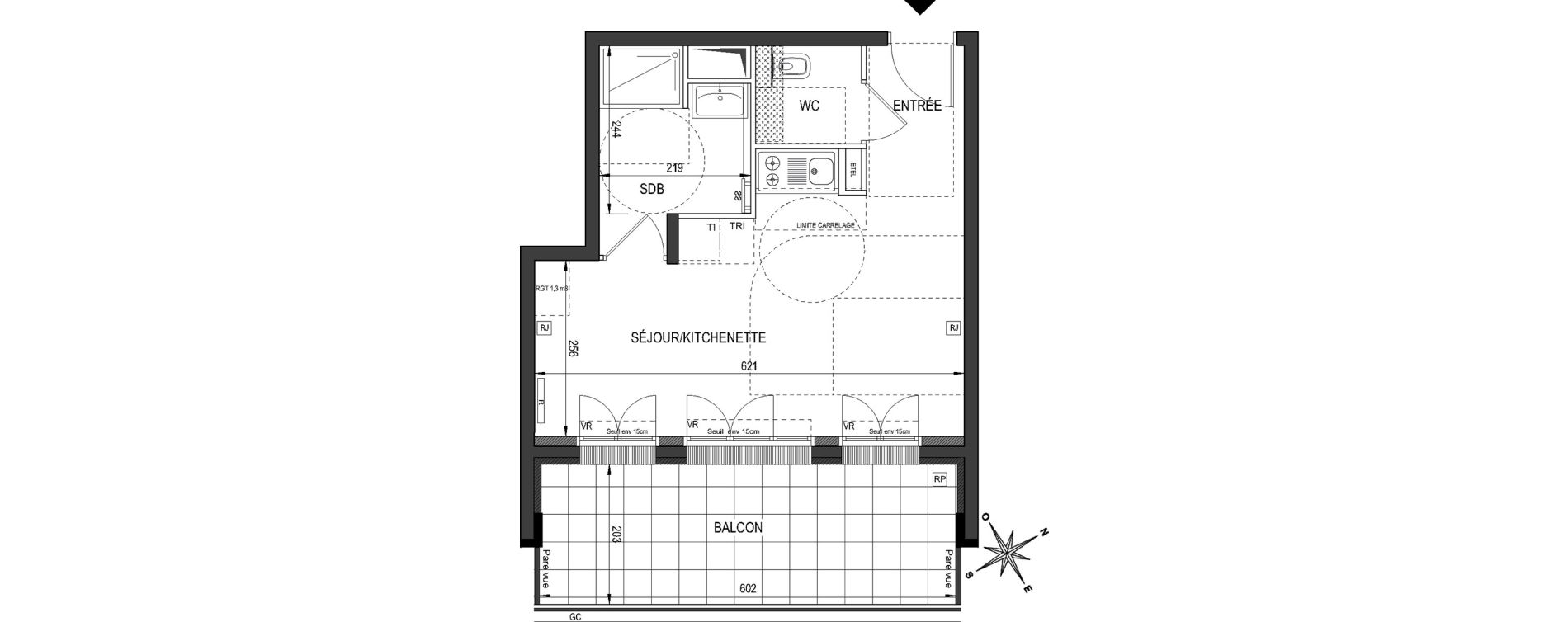 Appartement T1 de 30,80 m2 &agrave; Clamart Bois de clamart