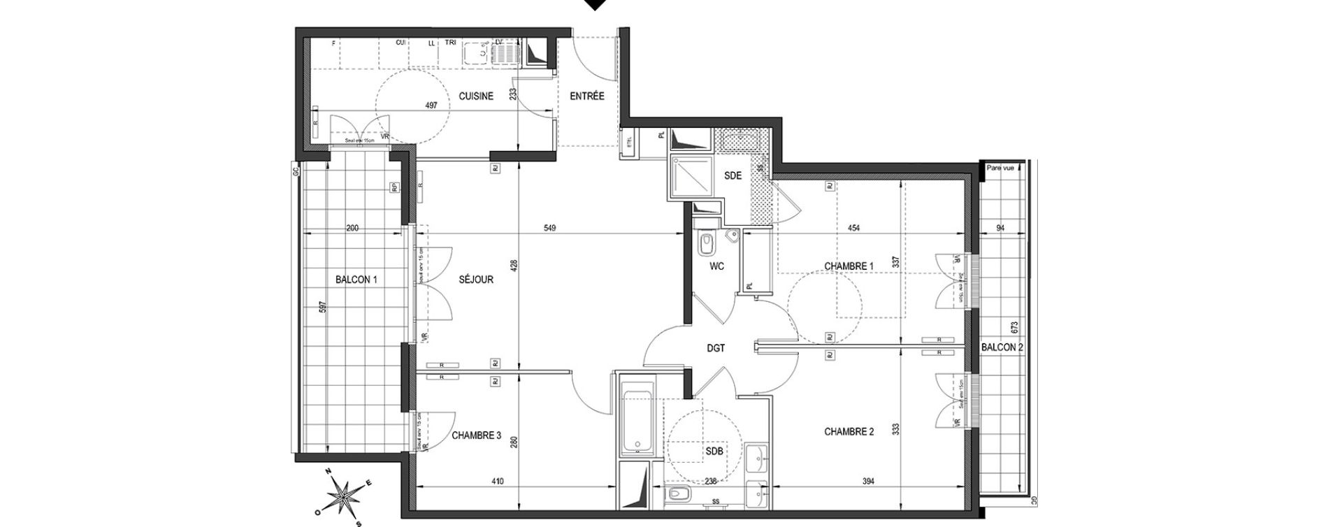 Appartement T4 de 90,65 m2 &agrave; Clamart Bois de clamart