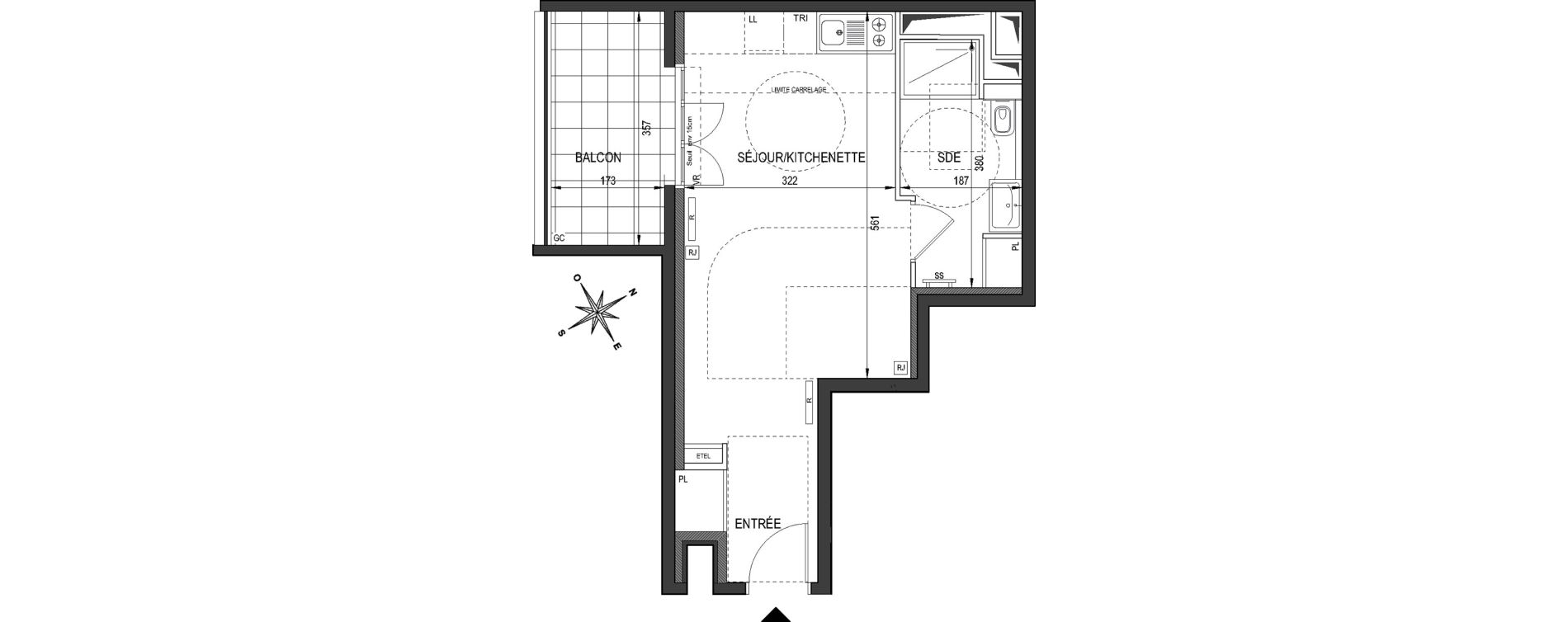 Appartement T1 de 30,55 m2 &agrave; Clamart Bois de clamart