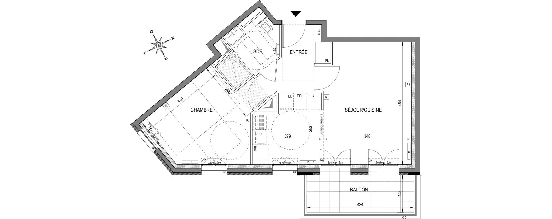 Appartement T2 de 45,05 m2 &agrave; Clamart Bois de clamart