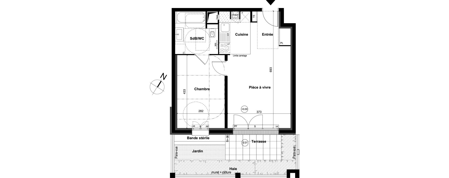 Appartement T2 de 43,90 m2 &agrave; Clamart Grand canal
