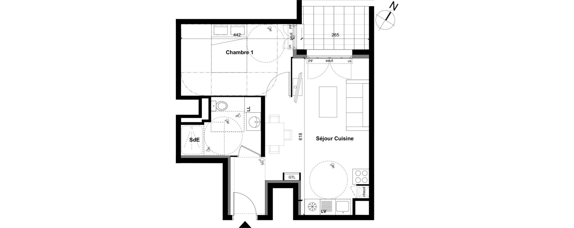Appartement T2 de 42,60 m2 &agrave; Clamart Grand canal