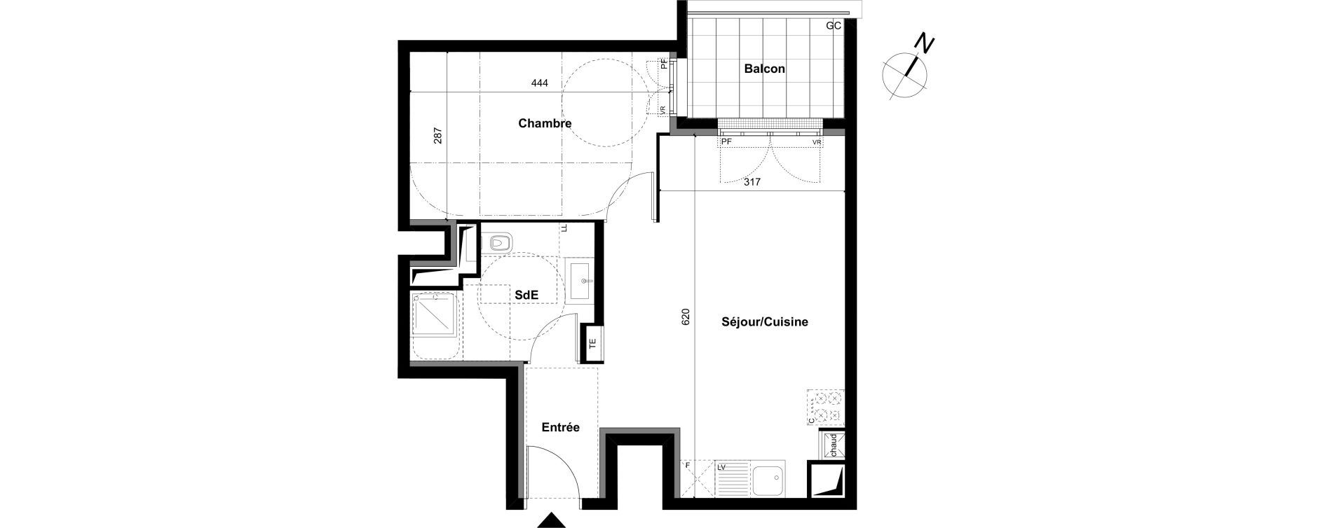 Appartement T2 de 43,55 m2 &agrave; Clamart Grand canal