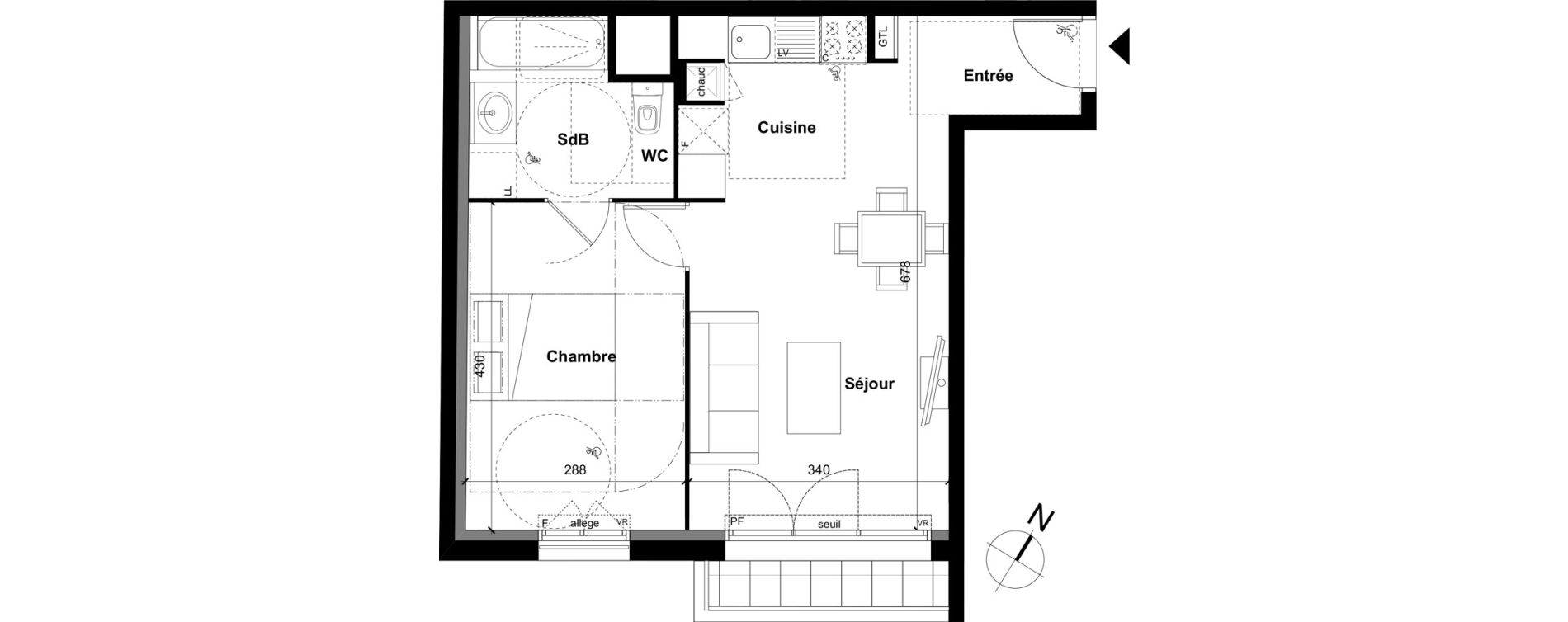 Appartement T2 de 43,50 m2 &agrave; Clamart Grand canal