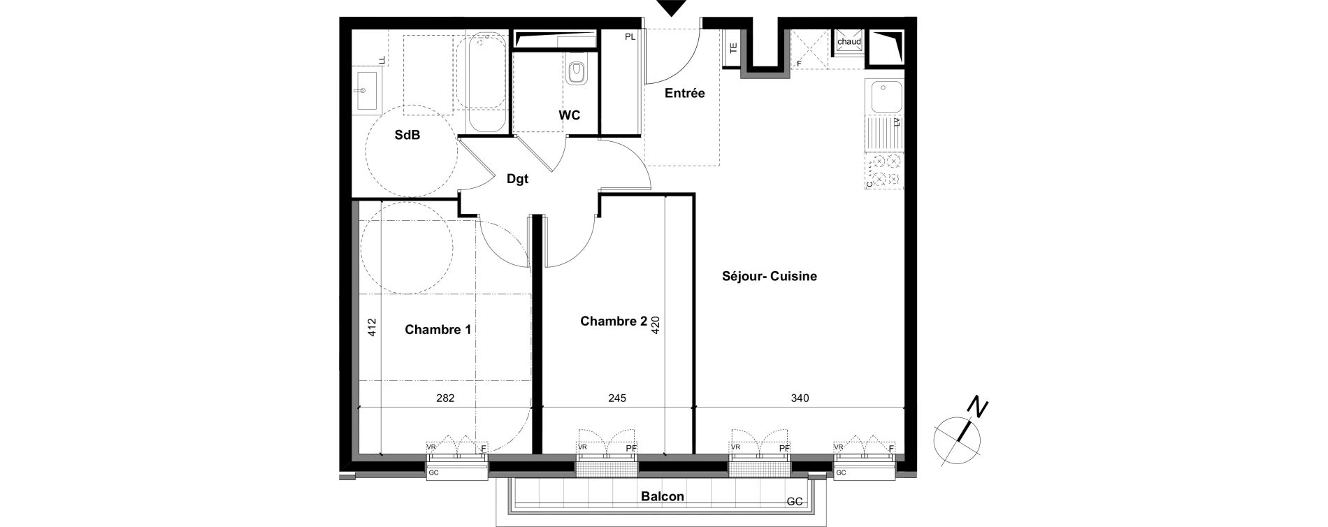 Appartement T3 de 58,20 m2 &agrave; Clamart Grand canal