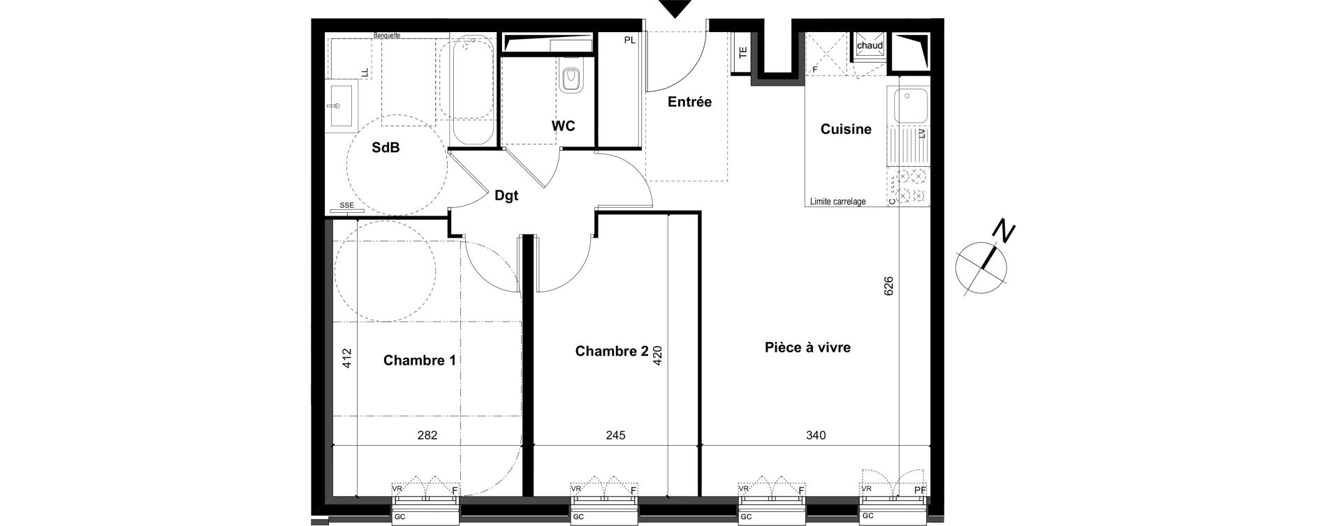 Appartement T3 de 58,30 m2 &agrave; Clamart Grand canal