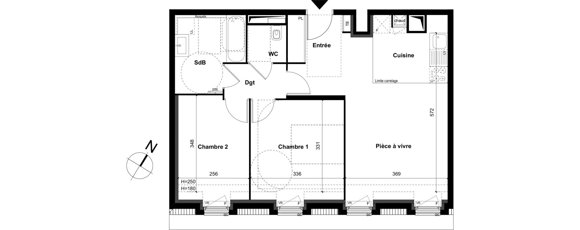 Appartement T3 de 61,00 m2 &agrave; Clamart Grand canal