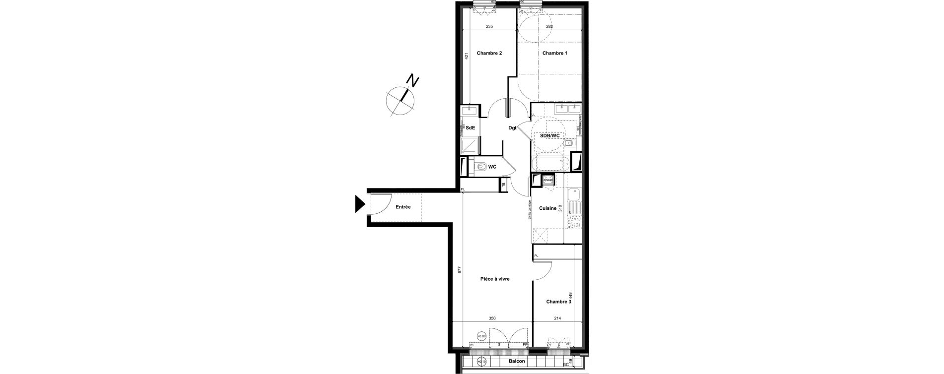 Appartement T4 de 82,20 m2 &agrave; Clamart Grand canal