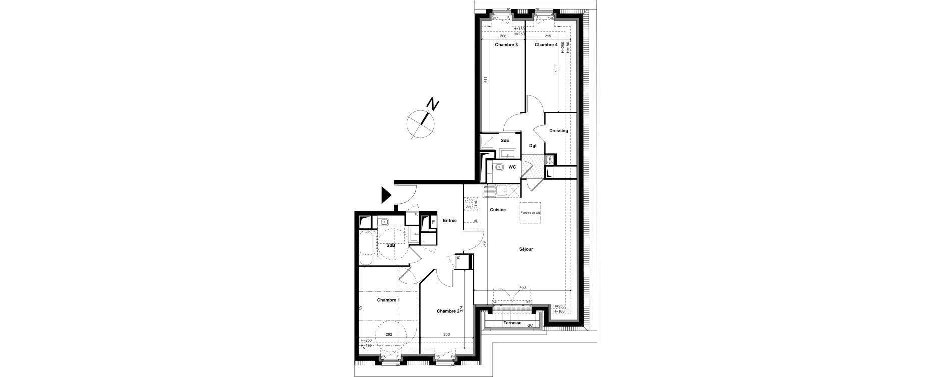 Appartement T5 de 96,70 m2 &agrave; Clamart Grand canal