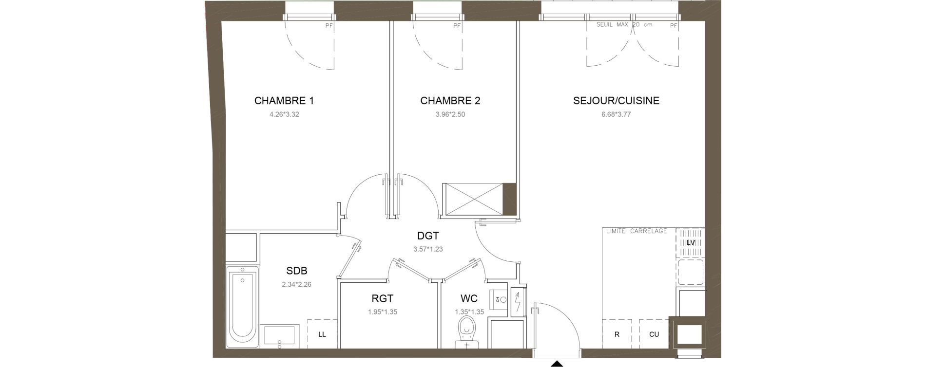 Appartement T3 de 61,31 m2 &agrave; Clamart Gare